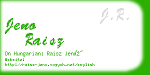 jeno raisz business card